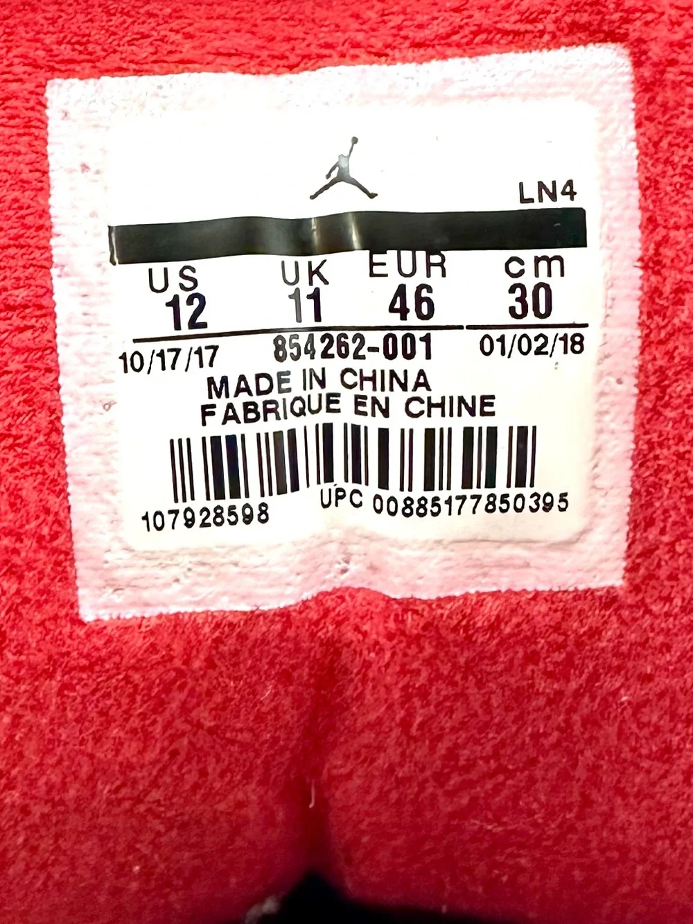 Air Jordan 3 Retro OG Black Cement 2018 Size 12 with Original Box